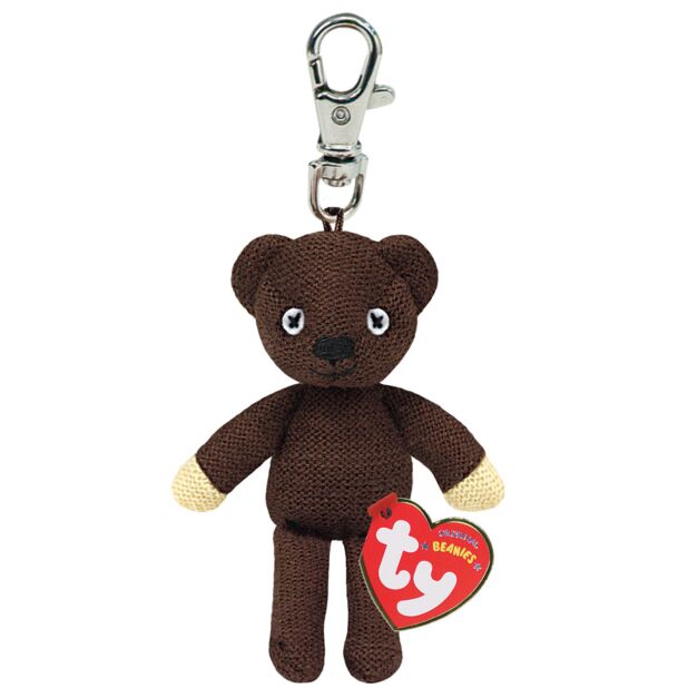 TY Mr. Bean's Teddy Clip-On Keyring (4") – Cute & Soft Plush Keychain for Kids & Fans