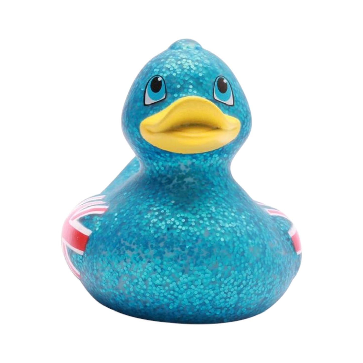 Glittering Union Jack Blue rubber duck