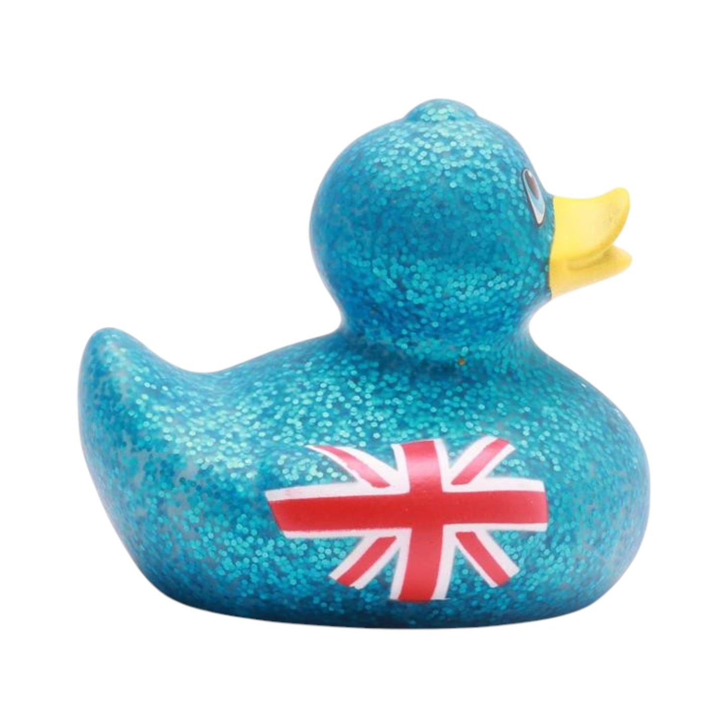 Glittering Union Jack Blue rubber duck