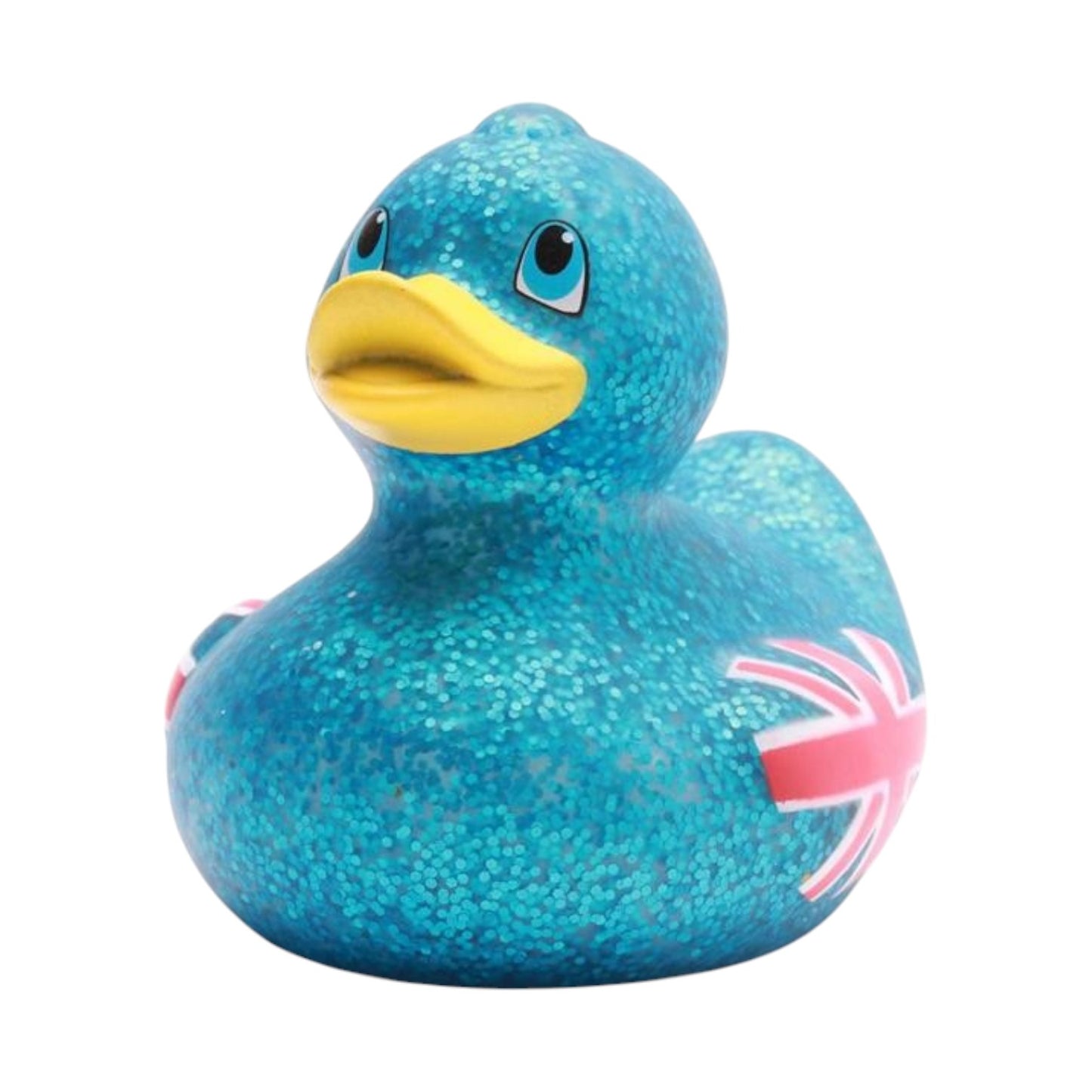 Glittering Union Jack Blue rubber duck