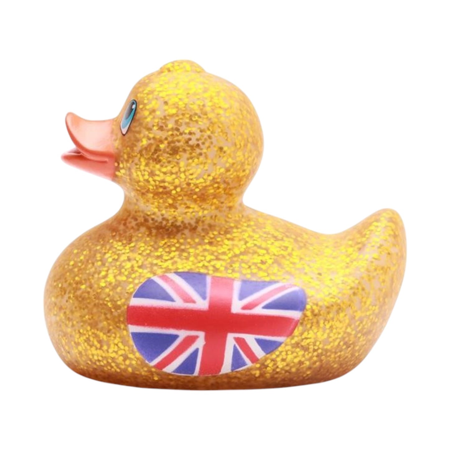 Glittering Union Jack gold rubber duck