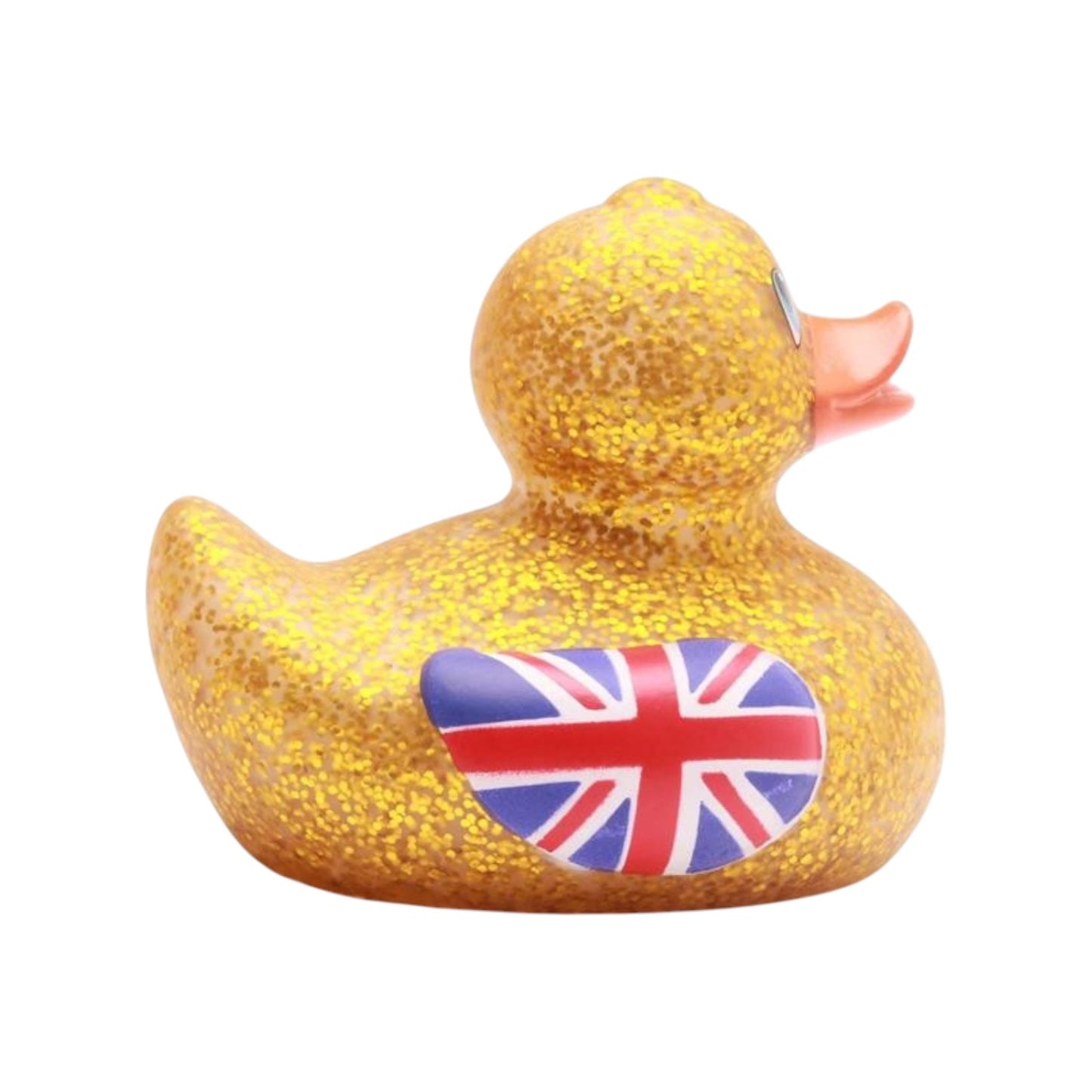 Glittering Union Jack gold rubber duck