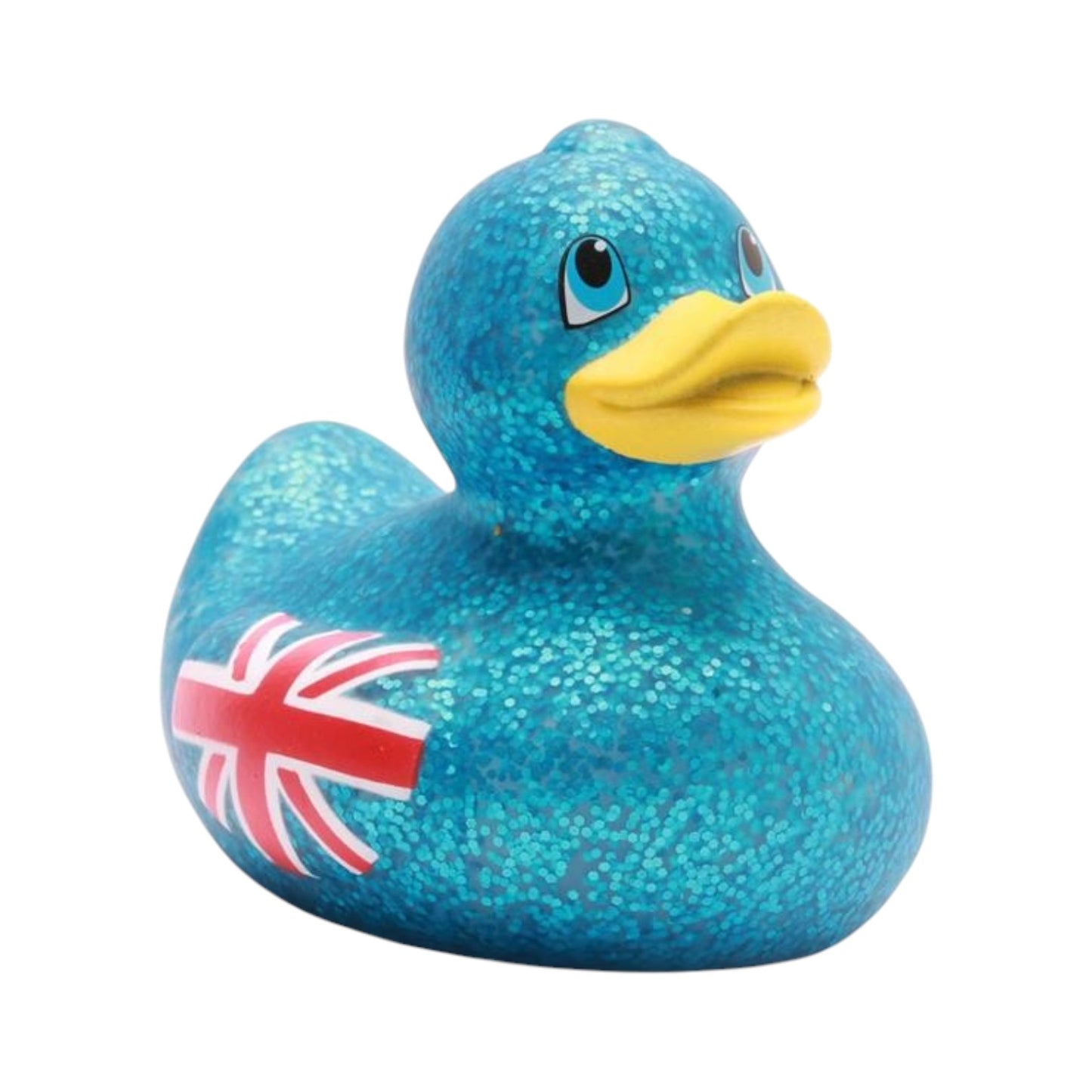 Glittering Union Jack Blue rubber duck