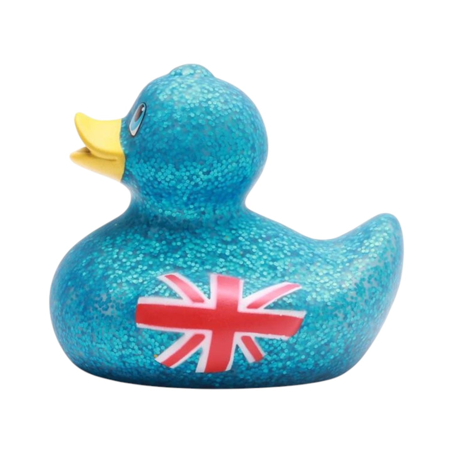 Glittering Union Jack Blue rubber duck